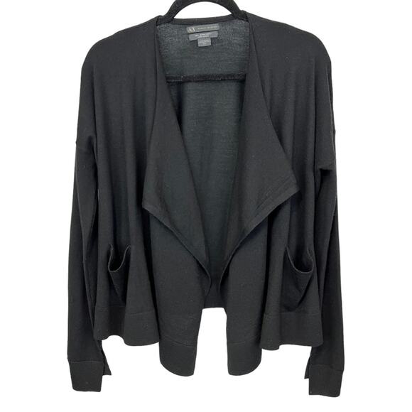 Armani Exchange 100% merino wool soft open cardigan sweater drape - Picture 1 of 12